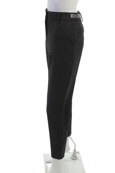 ELEVENTY Womens Ankle Cropped Dress Pants Dark Gray Wool Blend Size S