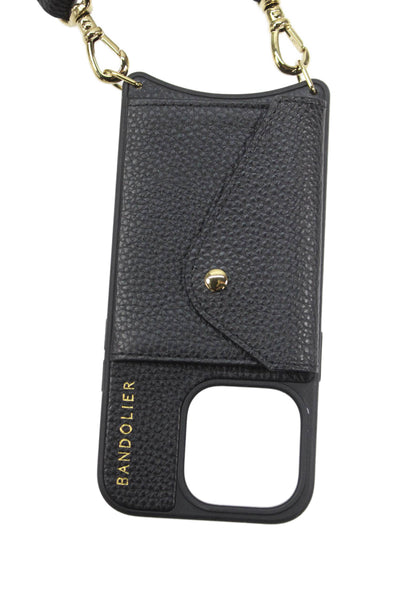 Bandolier Womens Pebble Leather iPhone 12/12 Pro Case Black