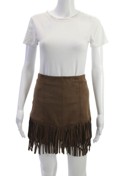 L Agence Women Brown Mini Skirt Size 0