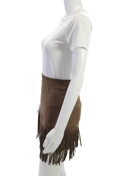 L Agence Women Brown Mini Skirt Size 0