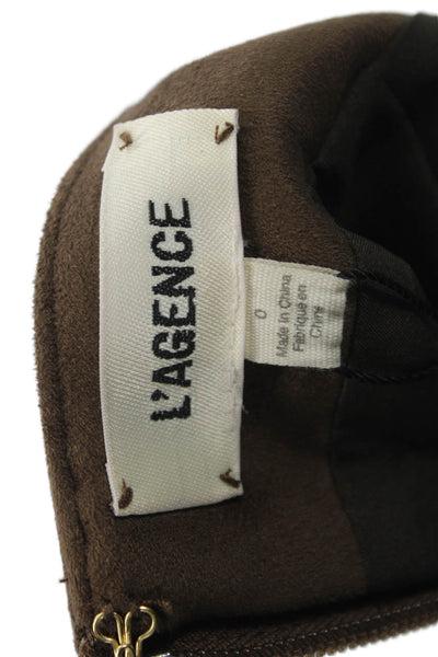 L Agence Women Brown Mini Skirt Size 0