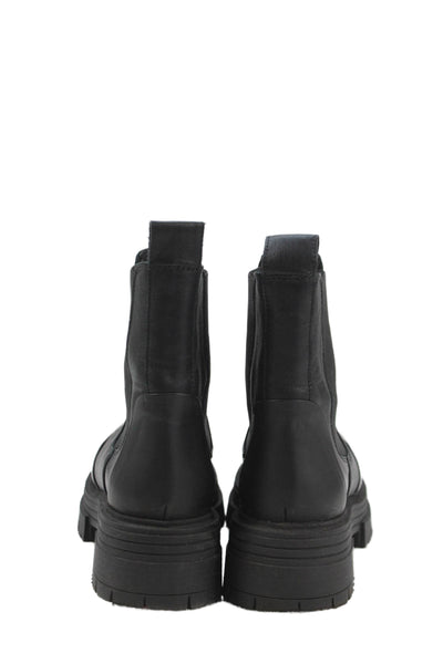 275 Central Womens Slip On Block Heel Leather Ankle Boots Black Size 37