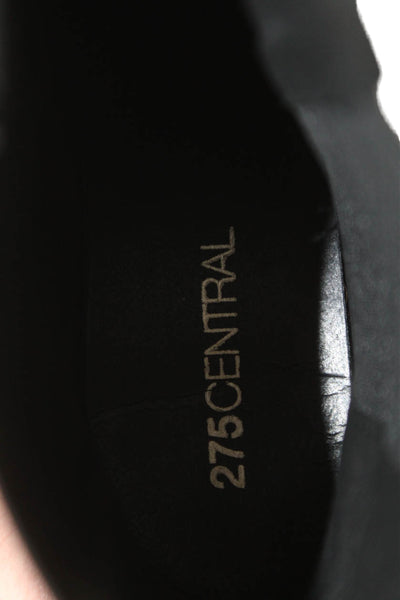 275 Central Womens Slip On Block Heel Leather Ankle Boots Black Size 37