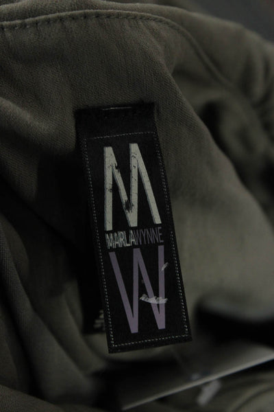 Marla Wynne Womens Green Collared Button 3/4 Sleeve Army Jacket Size 20W
