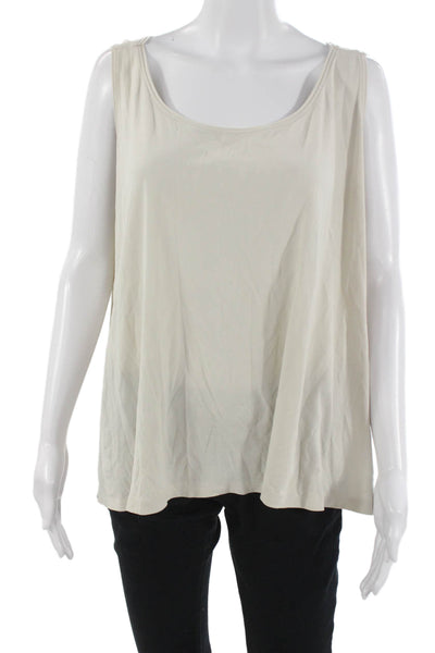 Eileen Fisher Women Sleeveless Tank Beige Polyester Blend Plus Size 2X