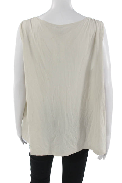 Eileen Fisher Women Sleeveless Tank Beige Polyester Blend Plus Size 2X
