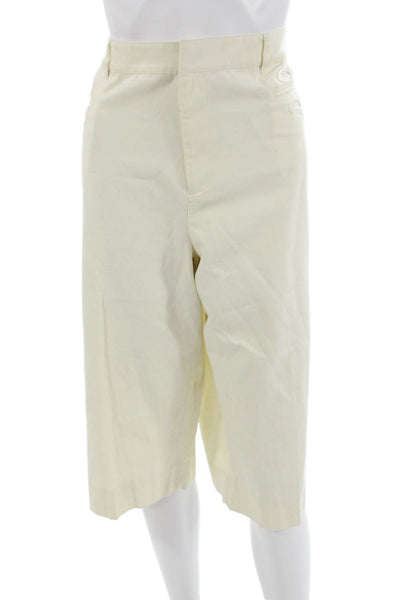 Lauren Ralph Lauren Women Chino Shorts Beige Cotton Button Closure Size 18W