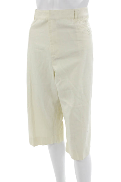 Lauren Ralph Lauren Women Chino Shorts Beige Cotton Button Closure Size 18W