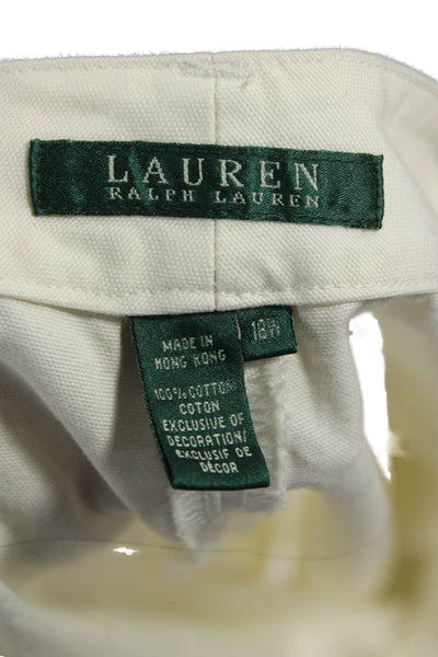 Lauren Ralph Lauren Women Chino Shorts Beige Cotton Button Closure Size 18W