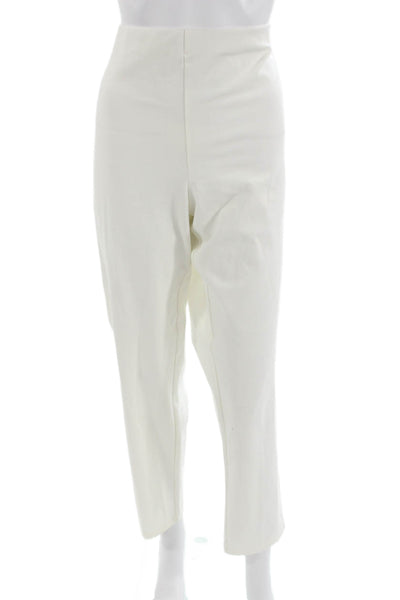 Stella Carakasi Women Ankle Dress Pants White Tencel Spandex Size 2XL