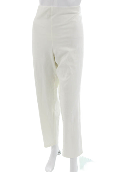 Stella Carakasi Women Ankle Dress Pants White Tencel Spandex Size 2XL