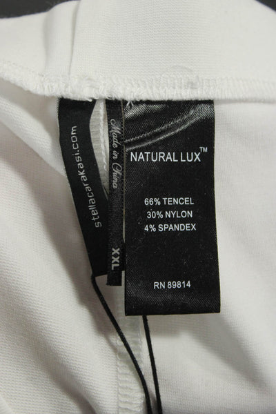 Stella Carakasi Women Ankle Dress Pants White Tencel Spandex Size 2XL