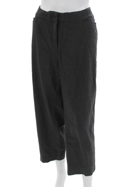 Eileen Fisher Womens Cropped Ankle Dress Pants Dark Gray Wool Blend Size XL