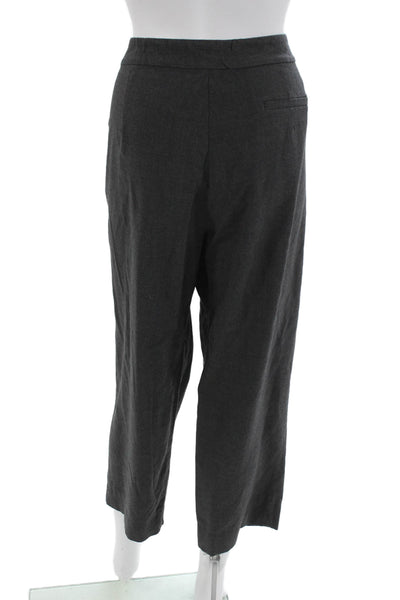 Eileen Fisher Womens Cropped Ankle Dress Pants Dark Gray Wool Blend Size XL