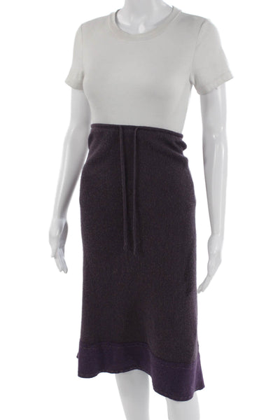 Beyond Threads Womens Pencil Skirt Purple Alpaca Acrylic Knee Size One Size