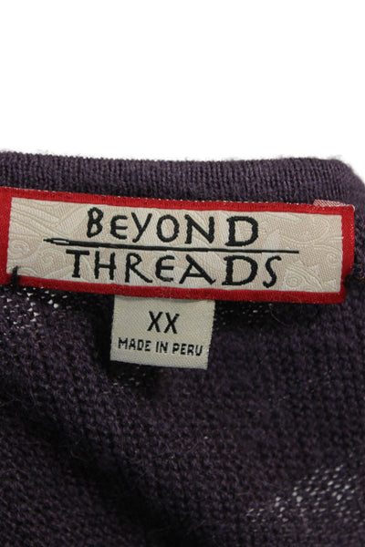 Beyond Threads Womens Pencil Skirt Purple Alpaca Acrylic Knee Size One Size