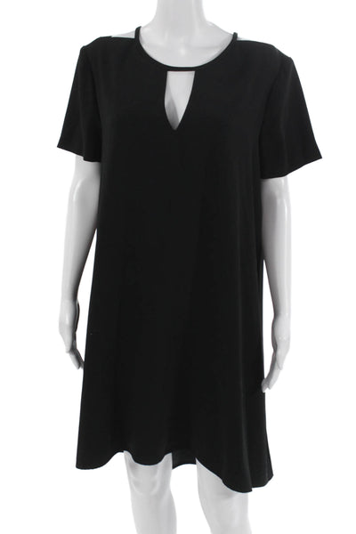 Trina Turk Womens Shift Dress Black Short Sleeve Mini Size 10