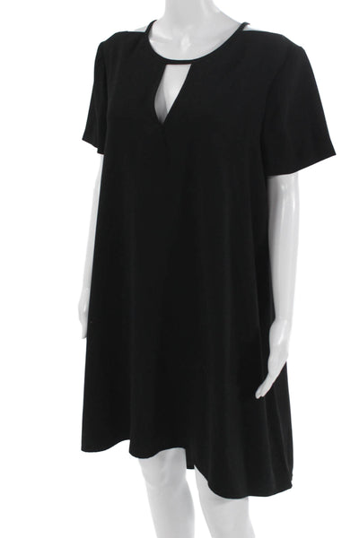 Trina Turk Womens Shift Dress Black Short Sleeve Mini Size 10