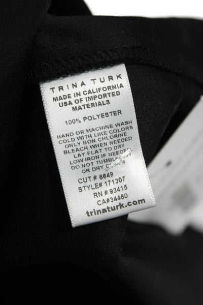 Trina Turk Womens Shift Dress Black Short Sleeve Mini Size 10