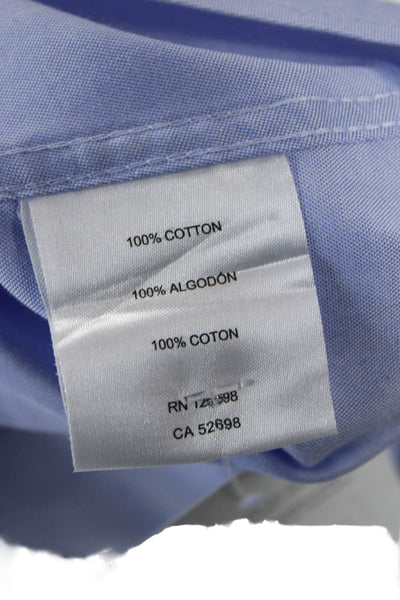 Ellen Tracy Women Button Up Shirt Light Blue Cotton Long Sleeve Size L