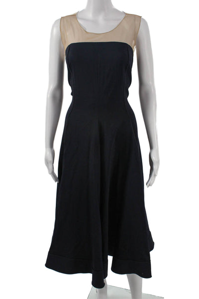 Angelo Tarlazzi Women A-Line Fit Flare Dress Beige Size 12