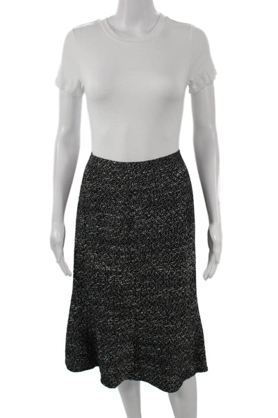 Lafayette 148 New York Womens Tweed Jacket A Line Skirt Suit Black Size 16