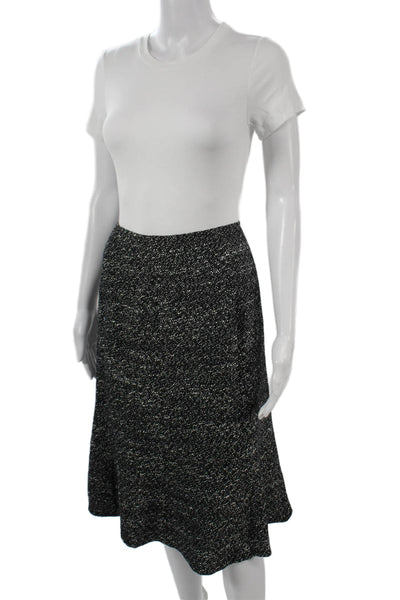 Lafayette 148 New York Womens Tweed Jacket A Line Skirt Suit Black Size 16