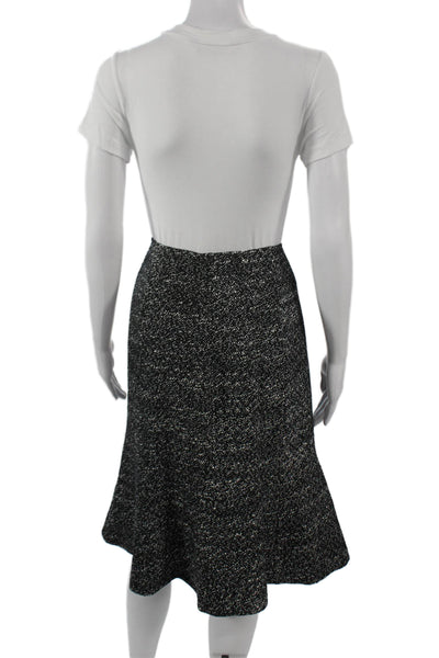Lafayette 148 New York Womens Tweed Jacket A Line Skirt Suit Black Size 16