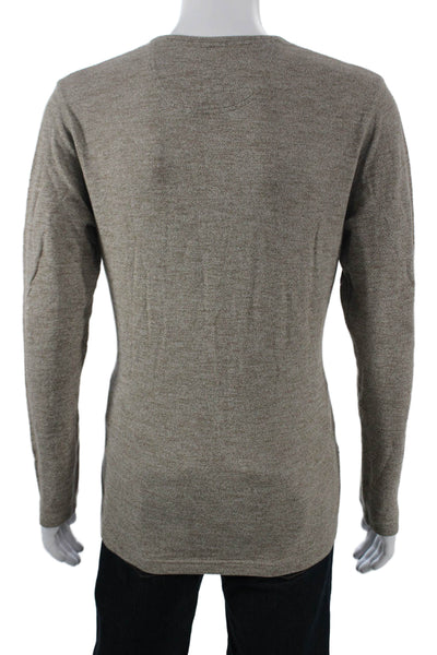 Nordstrom Mens Cotton Henley Neck Long Sleeve Top Brown Size Medium
