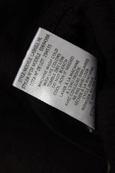 Theory Mens Solid Brown Cotton Long Sleeve T-Shirt Button Front Size M
