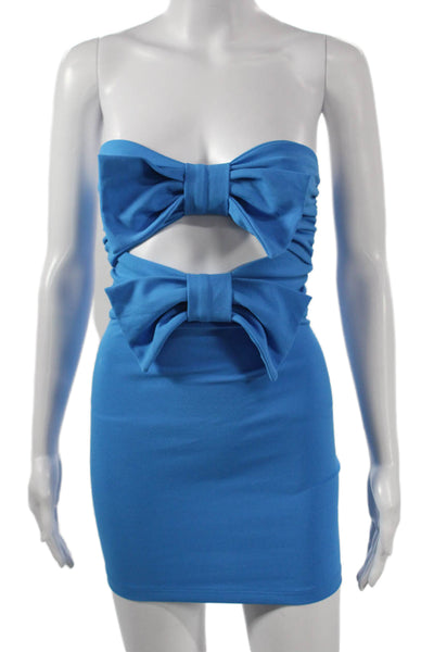 Blue Blush Womens Blue Bodycon Mini Dress Sleeveless Polyester Size 2XS