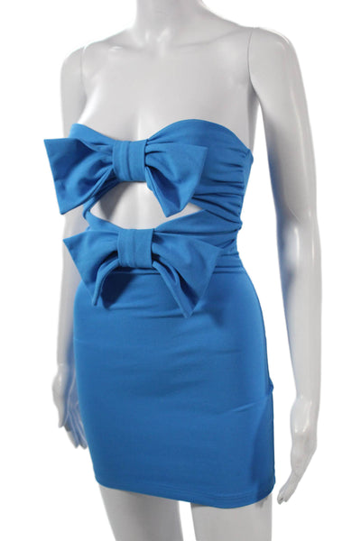Blue Blush Womens Blue Bodycon Mini Dress Sleeveless Polyester Size 2XS