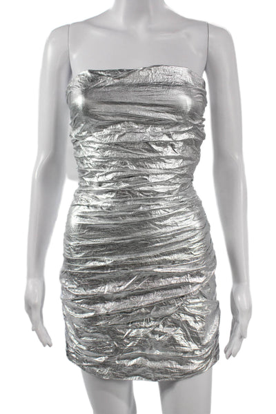 Zara Womens Bodycon Mini Dress Gray Sleeveless Polyester Elastane 80s Size XS