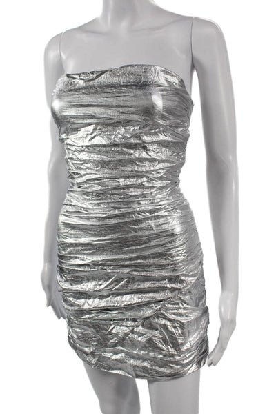 Zara Womens Bodycon Mini Dress Gray Sleeveless Polyester Elastane 80s Size XS