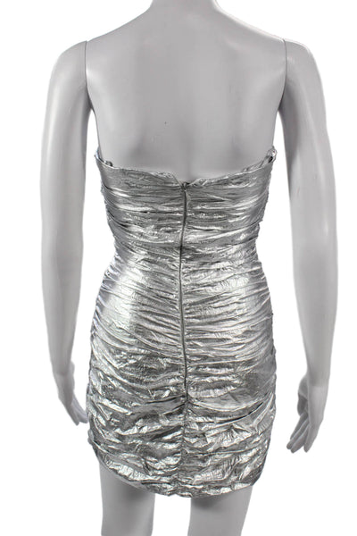 Zara Womens Bodycon Mini Dress Gray Sleeveless Polyester Elastane 80s Size XS