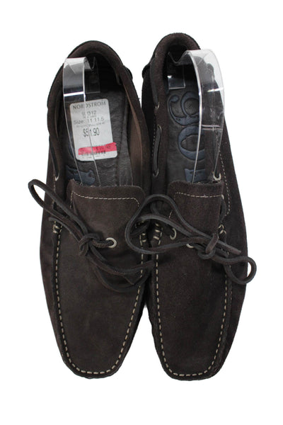 1901 Mens Suede Square Toe Slip On Loafers Brown Size 11
