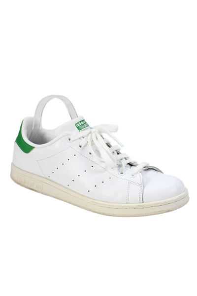 Adidas Mens Leather Lace Up Low Top Sneakers White Size 10.5