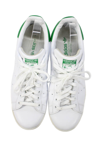 Adidas Mens Leather Lace Up Low Top Sneakers White Size 10.5
