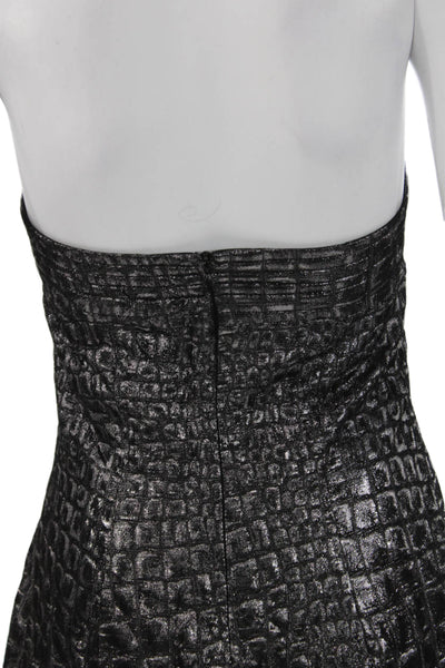 Trina Turk Women Sheath Mini Dress Black Square Neck Short Sleeve Size 2