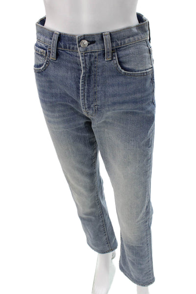 7 For All Mankind Womens Cropped Straight High Rise Jeans Blue Size 26