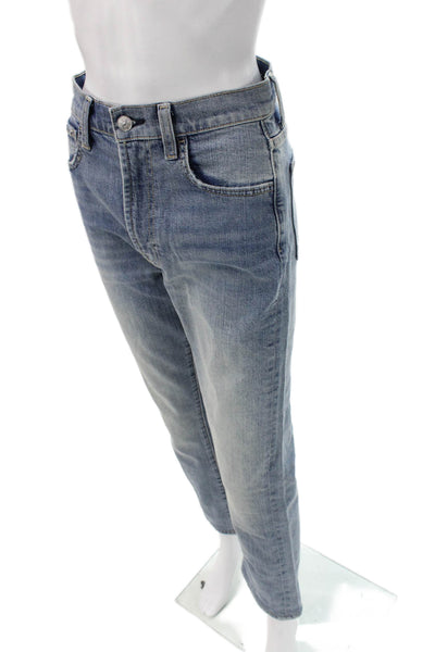 7 For All Mankind Womens Cropped Straight High Rise Jeans Blue Size 26