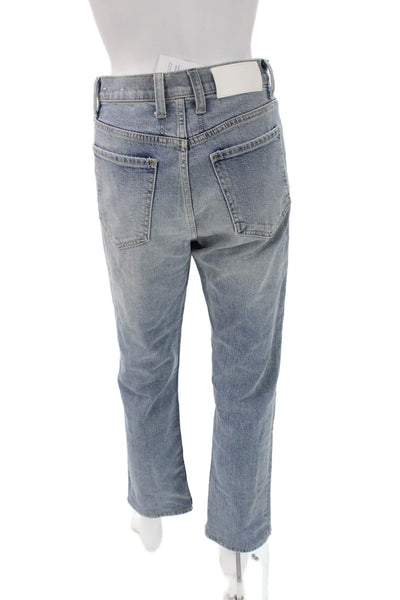 7 For All Mankind Womens Cropped Straight High Rise Jeans Blue Size 26