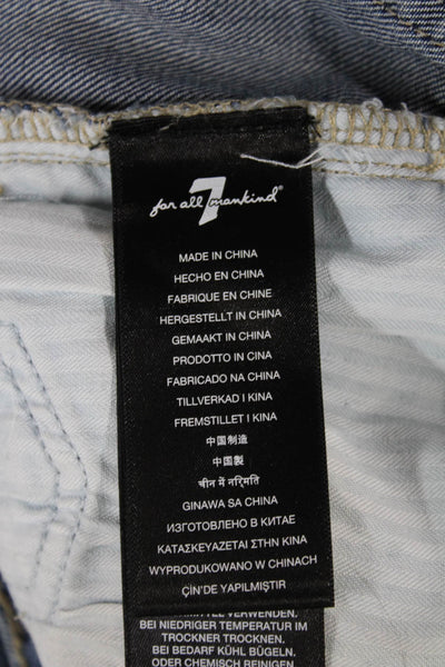 7 For All Mankind Womens Cropped Straight High Rise Jeans Blue Size 26