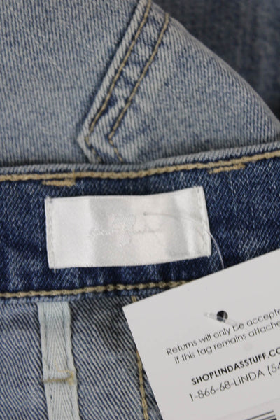 7 For All Mankind Womens Cropped Straight High Rise Jeans Blue Size 26