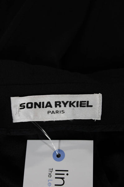 Sonia Rykiel Women Blazer Black Cotton Blend Collared Button Long Sleeve Size S