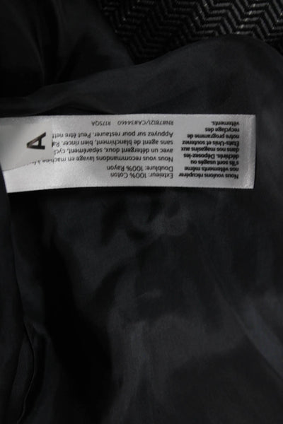 Eileen Fisher Women Dark Gray Herringbone Cotton Coatigan Long Sleeve Size L