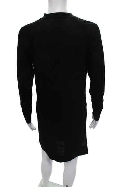 Lilla P Women Black V-Neck Long Sleeve Cardigan Size S