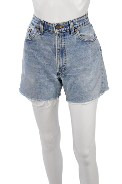 Levis Womens Light Blue 100% Cotton Solid 90s Shorts Size 33
