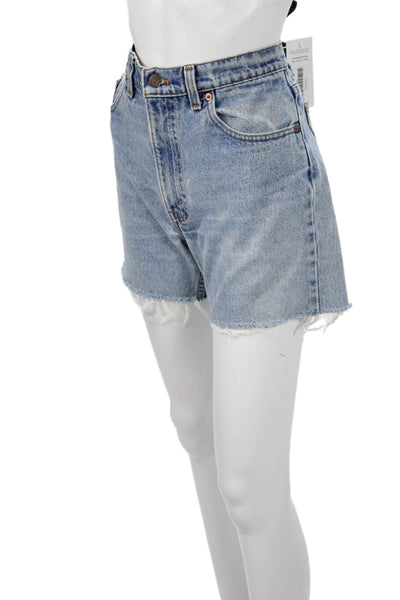 Levis Womens Light Blue 100% Cotton Solid 90s Shorts Size 33