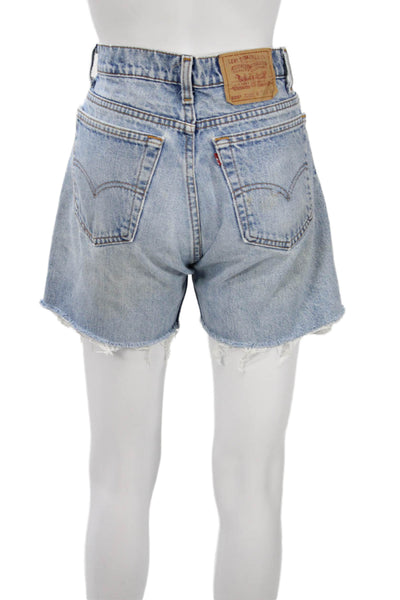 Levis Womens Light Blue 100% Cotton Solid 90s Shorts Size 33